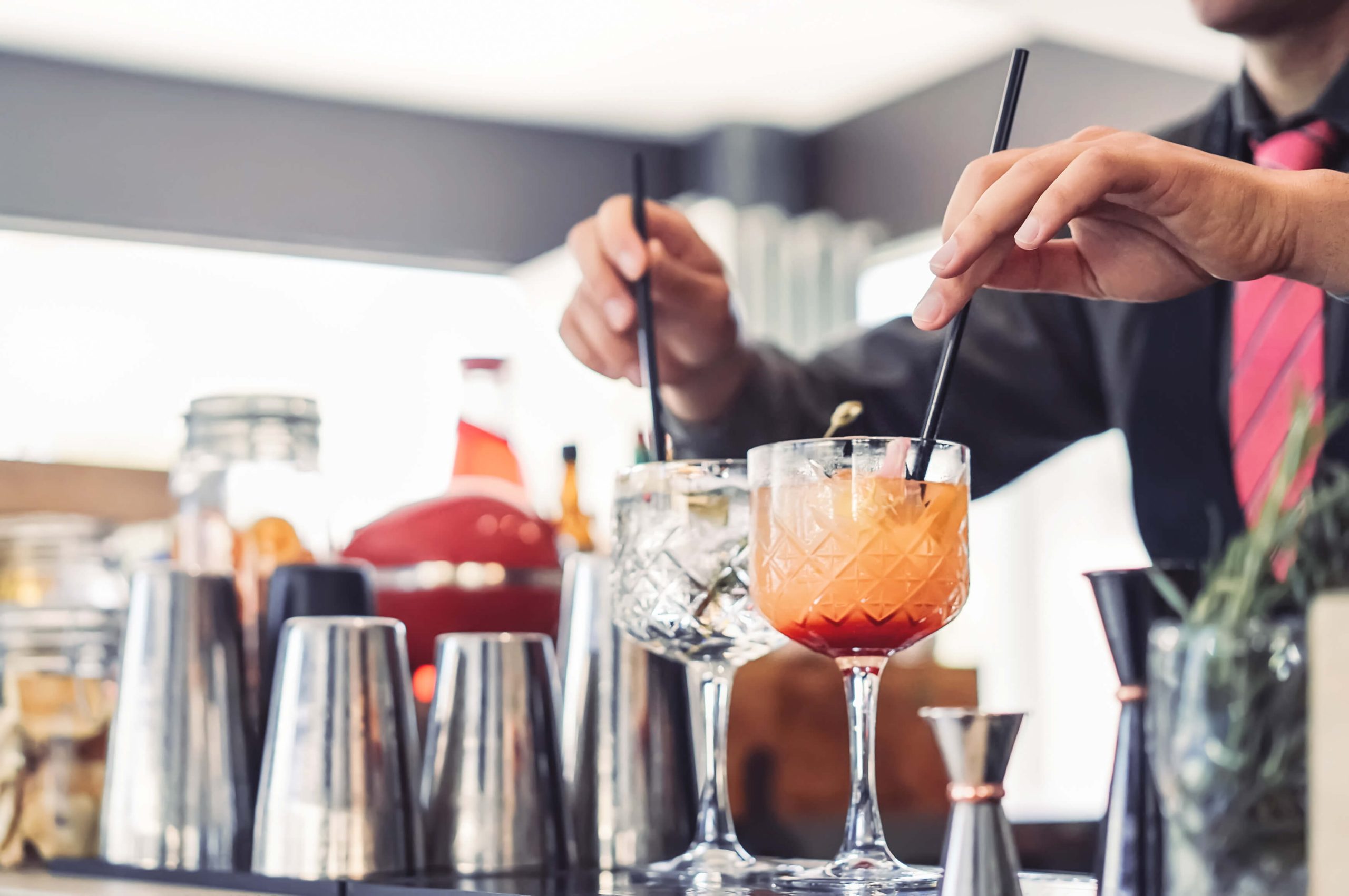 cocktails being made