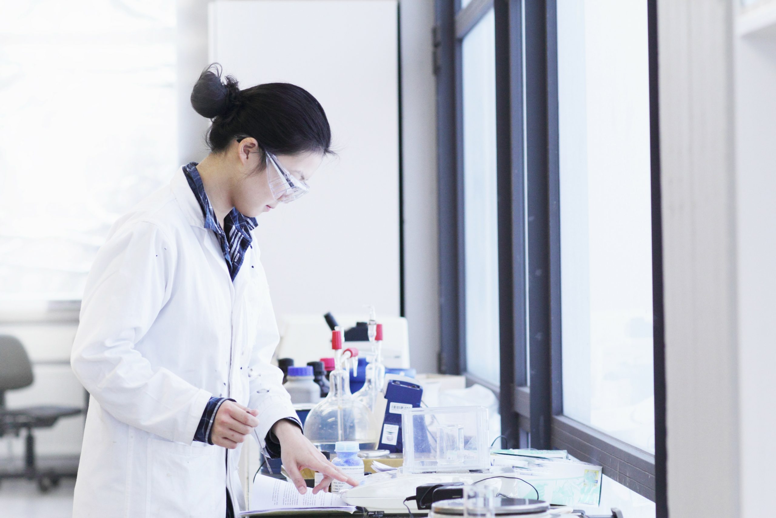 Scientist working in lab