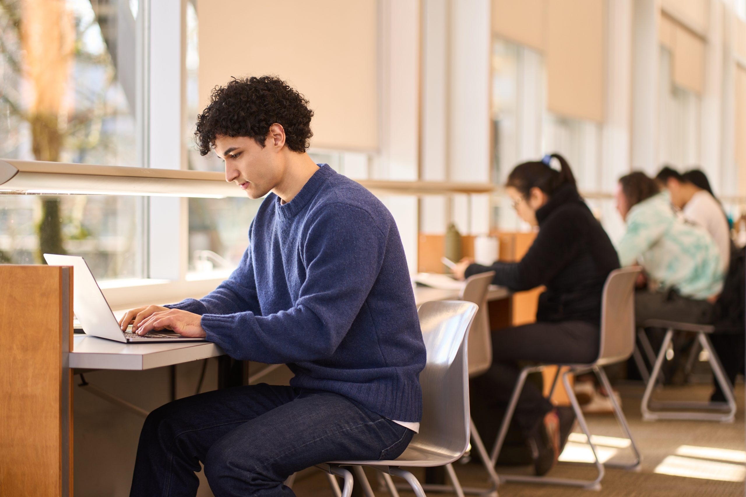 Student study in library